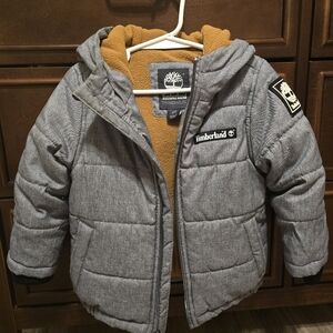 Timberland Kids Gray Puffer Jacket, 2T